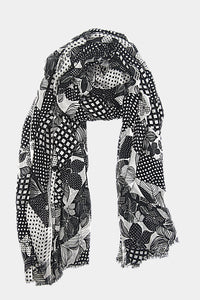 Diagonal Flowers & Checks (SE-1964_Black)